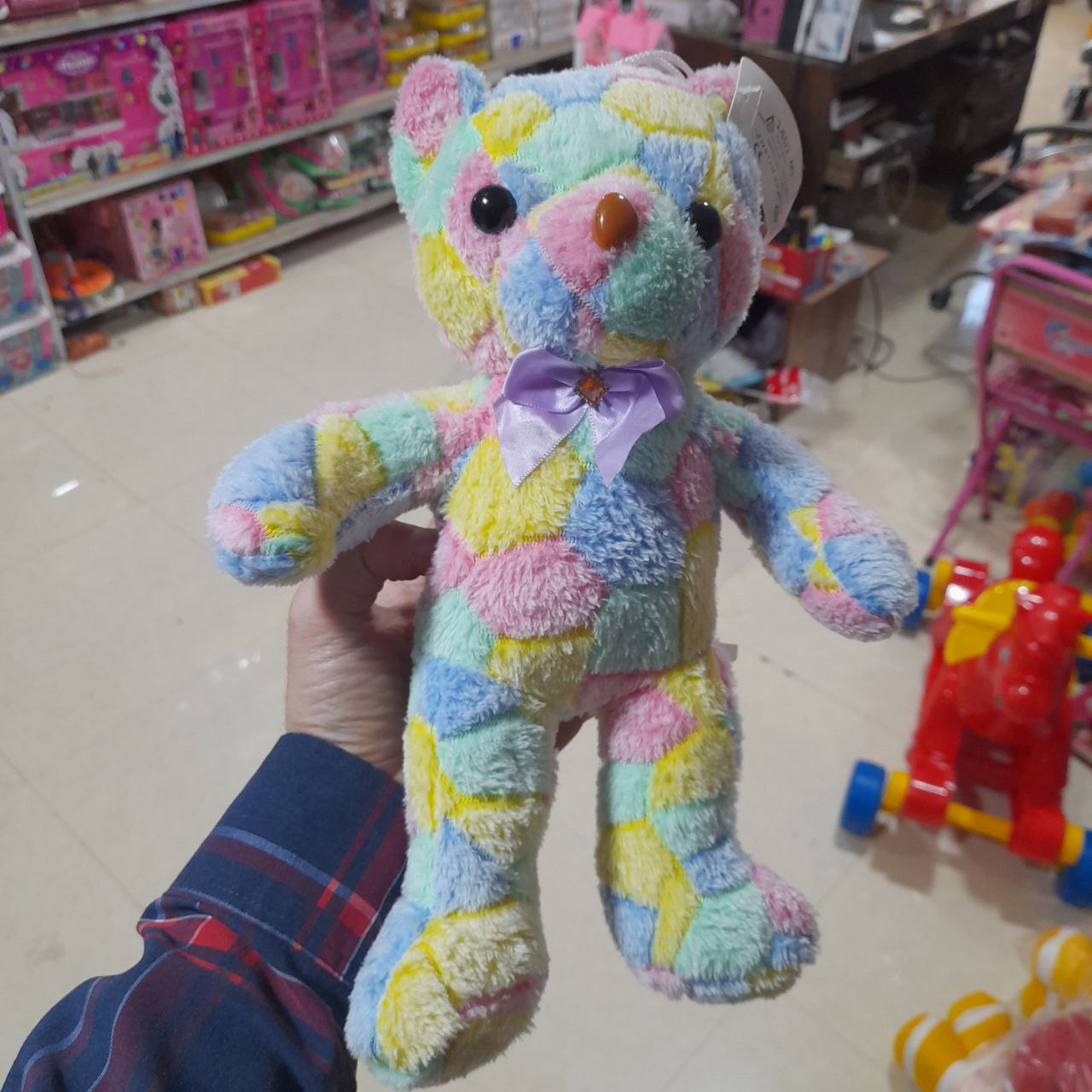      خرید اسباب بازی عروسک خرس رنگی رنگی