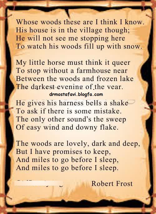 But I have promises to keep and miles to go before I sleep